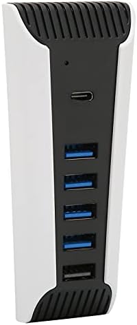 753 5 portos USB Hub a PS5, Nagy Sebességű Bővítő Adapter, USB C Port, 4 USB, 1 USB Töltő Port, 1 C‑Típusú Kimeneti Port Kompatibilis