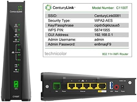 CenturyLink Technicolor C1100T Vdsl2 Modem 802.11 n WiFi Router