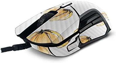 MightySkins Szénszálas Bőr Kompatibilis SteelSeries Rivális 5 Gaming Mouse - Sárga Poppy | Védő, Tartós Szerkezetű Szénszálas Befejezés