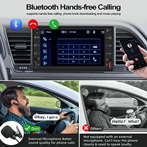 SIXWIN Dupla Din autórádió-val CarPlay Android Auto autórádió Audio Receiver 7 Hüvelykes érintőképernyő Bluetooth Multimédia Lejátszó FM
