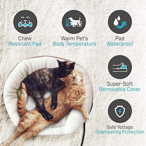 SereneLife Elektromos Fűtött Pet Melegebb Ágyat | Alacsony fogyasztású Felmelegedés Fűtés Puha Párna Alvás Takarót, Kutya, Macska Ágy