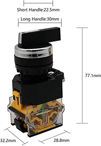 BHOLSA 22mm Választó Gomb Rotary Switch Reteszelés Pillanatnyi 2NO 1NO1NC 2 3 helyezze DPST 10A 400V hálózati Kapcsoló BE/Ki