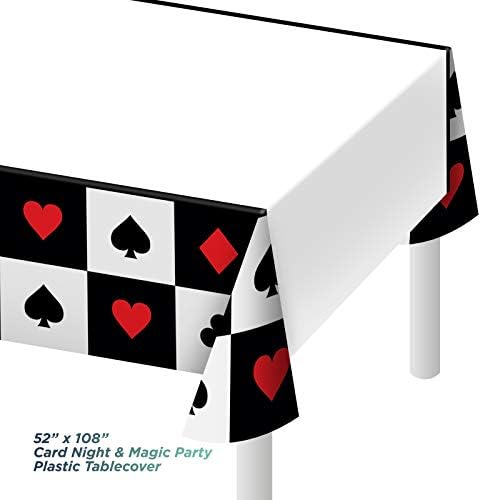 Kártya Játék, Este Fél Készletek - Műanyag asztalterítő 2 Csomag Kaszinó Este, Póker, vagy Varázsló Részes - Vörös, Fekete, Fehér