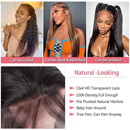 13x4 Csipkével, Paróka Emberi Haj, Fekete Nők Egyenesen Paróka Emberi hajból 150% Sűrűség HD Csipkével, Paróka Emberi hajból Glueless