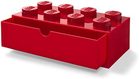 Szoba Koppenhága a Lego Tároló Tégla 8 Fiókban, 8-Stud Rakható Asztali Tároló Doboz, 12.4 x 6,2 x 4.4 az, Élénk Piros
