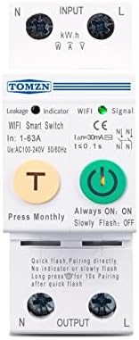 Junniu 63A Smartlife 2P WiFi Smart Switch Kwh Energia-Mérő Mérési Ellenőrző Áramkör Megszakító Időzítő Relé MCB TUYA