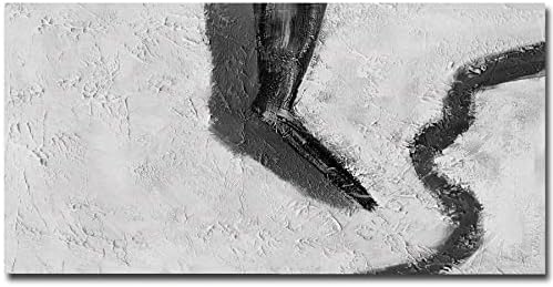 Extra Nagy Absztrakt Fekete-Fehér Festés, Vászon, Eredeti képzőművészeti Modern olajfestmény Texturált Wall Art Kézzel készített Festmény,