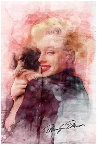 Piramis Amerika Laminált Marilyn Monroe Kiskutya Akvarell Film Poszter Szárazon törölhető Tábla 12 x 18