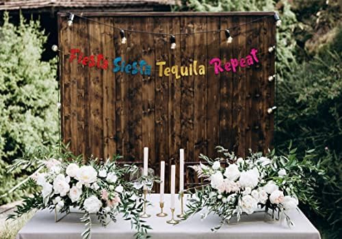 Fiesta Siesta Tequila Ismételje meg a Színes, Csillogó Banner - Lánybúcsú, Dekoráció - Cinco De Mayo - 21 30 40 Szülinapi – Mexikói