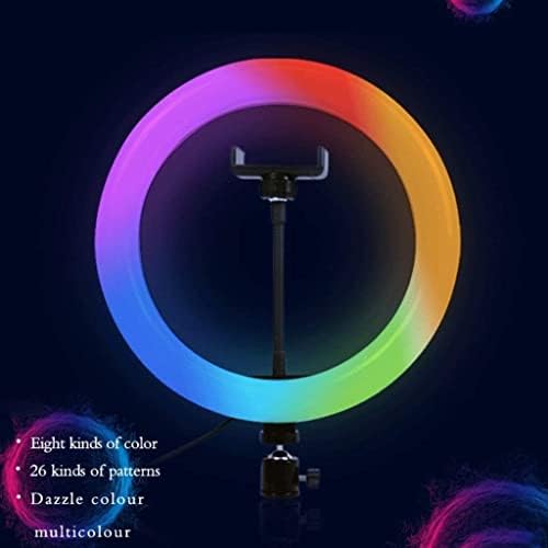 QtthZZr Ringlight RGB Gyűrű Fény kép háromlábú Állvány Telefon Tartó, Szabályozható 8 Színben 26 Vaku Módok Könnyű Állvány
