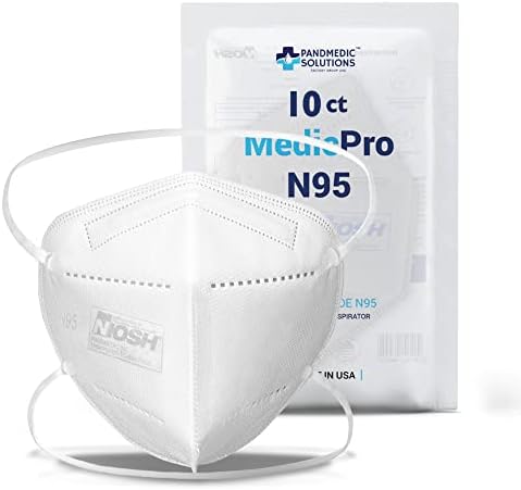 PandMedic MedicPro – Orvosi Minőségű N95 Maszk – NIOSH által Jóváhagyott N95 Légzésvédő Maszk - Védő Arcát, Amely Headloop –