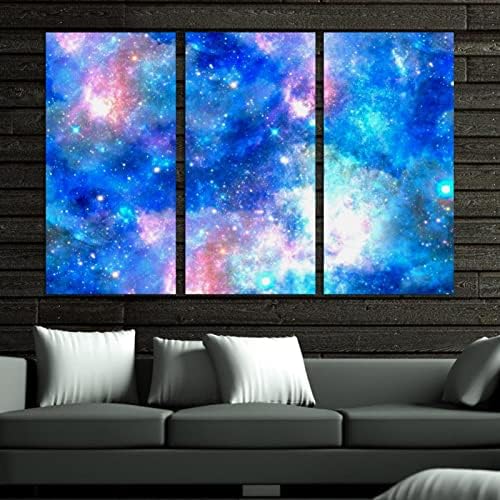 A Wall Art a nappaliban, olajfestmény, Vászon, Nagy Bekeretezett Egyszarvú Kék Ég Galazy Csillag Minta Mű Haza Hálószoba