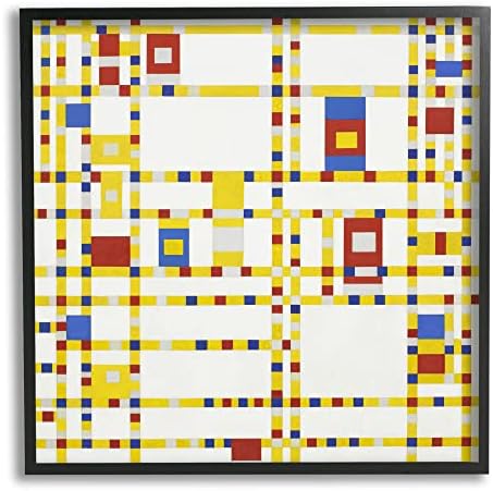 Stupell Iparágak Broadway Boogie Woogie Piet Mondrian Klasszikus Absztrakt Festmény, Keretes Wall Art, Design By one1000paintings