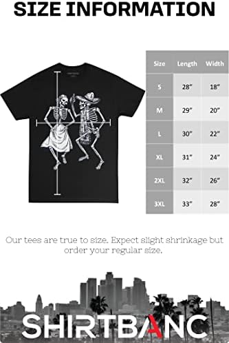 ShirtBANC Férfi Grafikus Cukor Koponya Ing Rockabilly Halottak Napja Póló, S-3XL