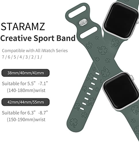 STARAMZ Sport Szíj Kompatibilis Apple Nézni Zenekarok 38/40/41 mm-es 40 mm-es, 41 mm-es, a Nők Puha Szilikon négylevelű Lóhere