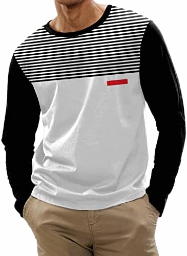 XXBR Férfi Alkalmi póló,Alapvető Felszerelt Divat Edzés Alkalmi Patchwork Sleeve T-Shirt Sport Atlétikai Esik Tees