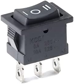 1DB KCD1 Mini Fekete 3 Pin / 6 pin Be - /Ki-A Rocker Kapcsoló, AC 6A/250V10A/125V (Szín : 6 pin On - Off - On)