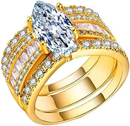 2023 Új Gyűrű, Ékszerek, Intarziás Ajándék, Három-az-egyben Levehető Női Luxus Strassz Gyűrű 3 Tagú Gyűrűk Nyuszi Gyűrű (Ezüst, 10)