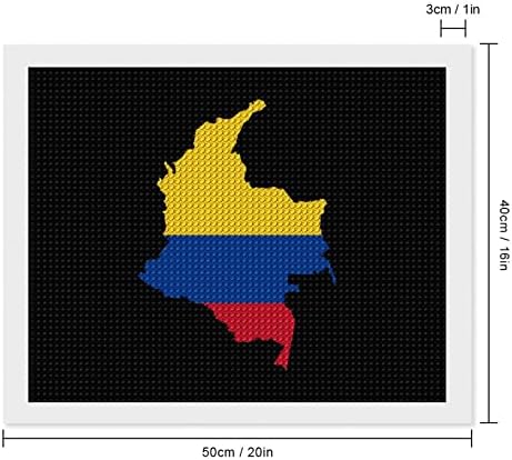 Zászló Térkép Kolumbia Gyémánt Festmény Készletek 5D DIY Teljes Gyakorlat Strasszos Művészeti Fali Dekor, hogy a Felnőttek 16x20