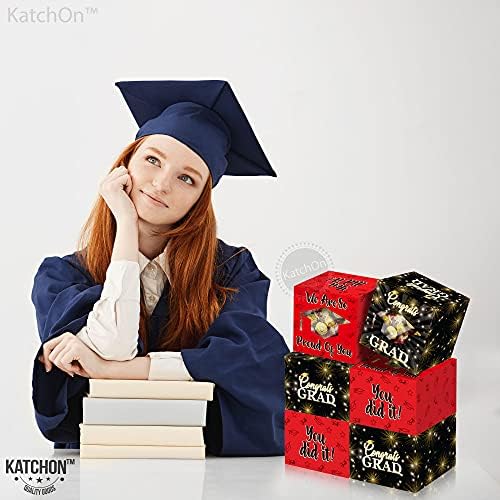 KatchOn, Piros, Fekete Érettségi Édességet Dobozok - Csomag 8 Átlátszó Ablak | 2023 Érettségi Fél Kedvez a Vendégek | Érettségi Party Dekoráció