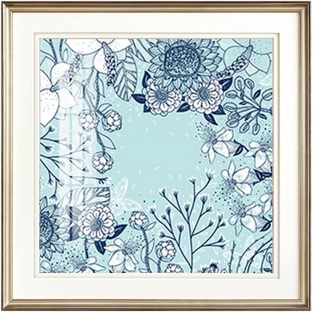 Keretes, Kék Virág, Pillangó, Vászon Wall Art Nappali-Szitakötő Festmény Üveg Office -4 Darab Madár Nyomtatás Hálószoba, Konyha Kész