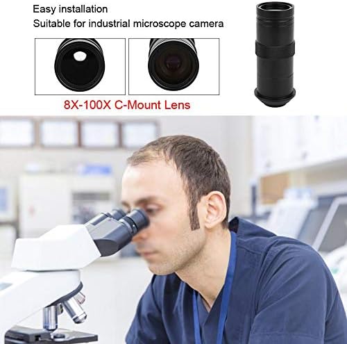 Mikroszkóp Kamera, 8X-100X C-Mount Objektív Ipari Mikroszkóp Kamera 25mm Zoom Állítható Nagyítás a Kamera Lencséje az Ipari Mikroszkóp