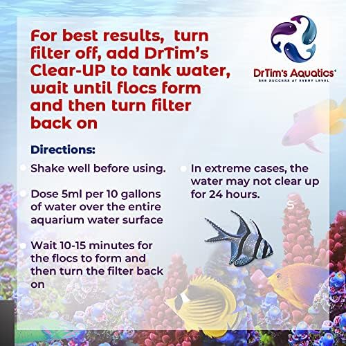 Dr. Tim Vízi Sós víz Tiszta-FEL Természetes Víz Clarifier – A akvárium, Akváriumok, Víz Szűrés, Betegség Kezelés – Környezetbarát Megoldás,