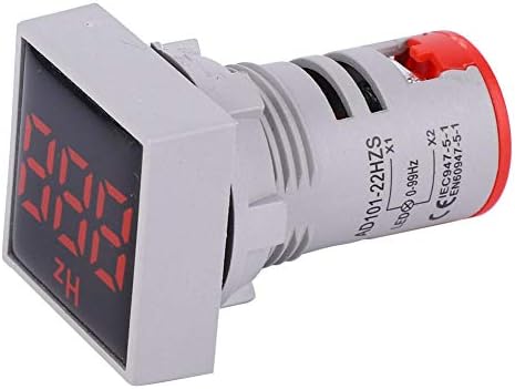 Fafeicy AC 100~380V 20~75Hz Négyzetméter Digitális Kijelzőn LED jelzőfény Frekvencia Mérő Készülék(Piros), Gombok, Mutatók