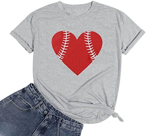 Baseball Ingek Női Baseball Szív Tee Játék Nap Grafikus Póló, Rövid Ujjú Ing