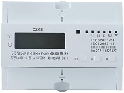 FEHAUK egyfázisú 220V 50/60Hz 65A Din Sín WiFi Intelligens Energia-Mérő Időzítő Monitor KWh Méter Wattmeter (Szín : DDS226D 7P WiFi 80A)
