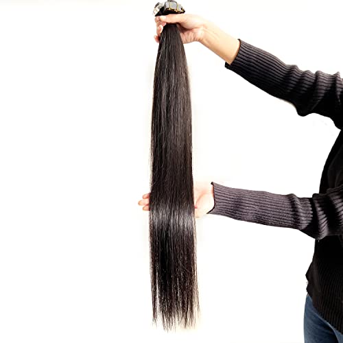 KaiRui Haj szalagot haj hosszabbítás remy emberi haj Egyenes Haj Kiterjesztések Szalagot Kiterjesztését 40 Db 100g/Set 1B Naturl Fekete