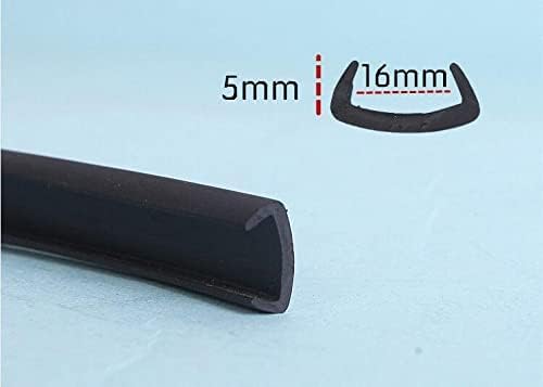 10 Ft (Láb) 3m (120 Hüvelyk) Edge Műanyag Szegély U Szélén Sávos Szegély Bútor Lágy PVC Edgeband (16 mm-es, Fekete)