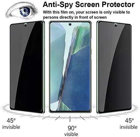 [2 Csomag] Megjegyzés 20 Privacy Screen Protector Anti-Spy, LYWHL Edzett Üveg kijelző Védő fólia Samsung Galaxy Note 20 5G,