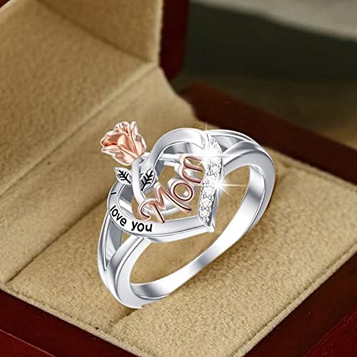 1991 Gyűrű a Nők számára, hogy Az Anya A Lánya Szerelmi Strasszos Gyűrű Anya-Lánya Strasszos Gyűrű Rózsa a Szerelem Strasszos Gyűrű