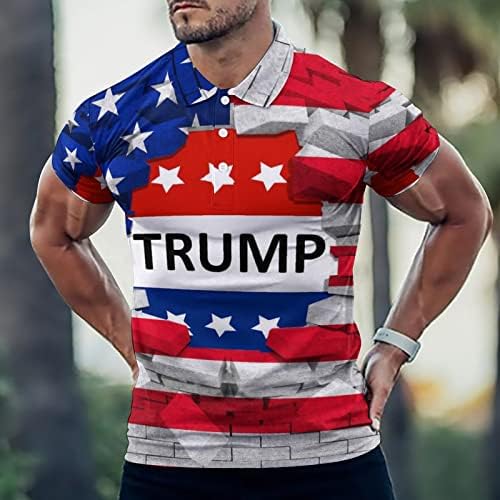BAIKUTOUAN Amerikai USA Zászló, Trump Férfi Póló-Ing, Rövid Ujjú Golf Pólók Szabadtéri Sport, Tenisz, Maximum