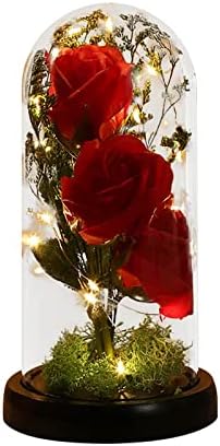 Valentin Napi Ajándék Rózsa Dekoráció Átlátszó Akril Fedezze Fénykibocsátó Dekoráció Kreatív Fénykibocsátó Üveg Fedelét Dekoráció Hatalmas