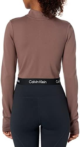 Calvin Klein Teljesítmény Női Mock Nyak Ponte Hosszú Ujjú Felszerelt Crop Top