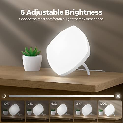 FASCARE 10000 Lux Napfény Lámpa, 4 Memória Funkció Időzítő/3 színhőmérséklet/5 Fényerő Terápia UV Fény-Mentes 152 LED Gyöngyök,