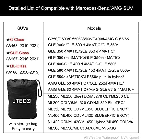 JTEDZI TEREPJÁRÓ Autó fedezet Kompatibilis Mercedes-Benz ML/GLE Osztály 2006-2021 2022 230 250 280 300 320 350 400 420 430 450 500