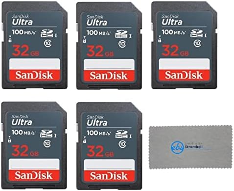 SanDisk 32GB Ultra SD Memóriakártya (5 Csomag) SDHC UHS-én Memóriakártya Class 10 (SDSDUNR-032G-GN3IN) Csomag 1 Mindent, De Stromboli