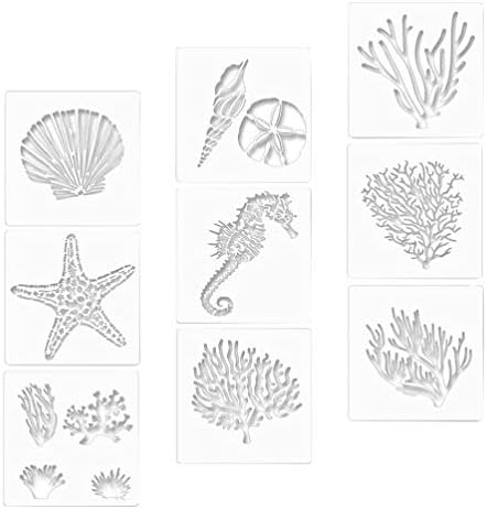 TOYANDONA Növények Dekoráció Tenger, Óceán Stencil-Tenger Festmény Sablonok Újrafelhasználható Tengeri Állat Festmény Stencil DIY Kézműves