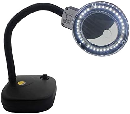 YLYAJY LED-Lámpa, Nagyító, valamint asztali Lámpa Padló Állvány Nagyító Üveg-Olvasás Javítása, Fekete