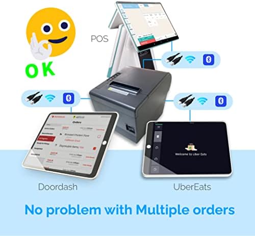 Termikus Nyugta Nyomtató PaperWidth 3 pénztárgép Dual Bluetooth WiFi USB Támogatást, Élelmiszer-Szállítás Alkalmazás nyomtatás