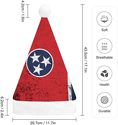 Tennessee-i Állami Zászló Karácsonyi Kalap Mikulás Kalap, Rövid Plüss Fehér Bilincs a Férfiak a Nők Karácsonyi Ünnepi Parti