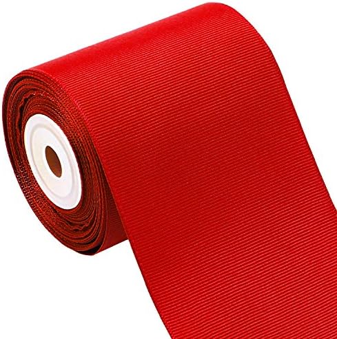 Laribbons 3 Inch Széles Egyszínű Grosgrain Szalag - 10 Yard/Spool (Piros)