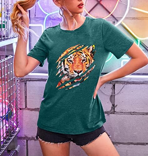 LUKYCILD Tigris Tshirt Nők Vintage Állat Grafikus Póló Rövid Ujjú Nyári Alkalmi Tee Maximum