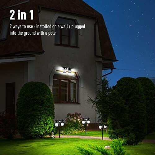 PEVOROS 2 az 1-ben Napelemes Fali/Út Lámpák Kültéri 192 LED Mozgás Reflektor 3 Világítási Mód, 2 Módon lehet Használni a Mozgásérzékelő