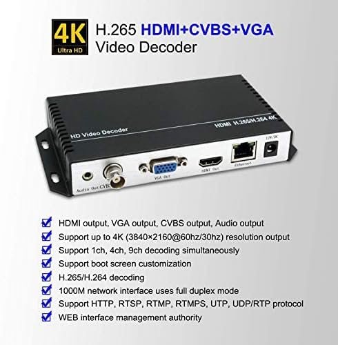 ORIVISION H. 265 H. 264 HD HDMI VGA CVBS Videó Dekódoló,HTTP RTSP RTMP UDP-A M3U8 SRT Átalakító IP Streaming, hogy a 3G a Kódoló / Dekódoló