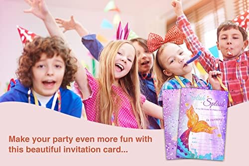 Szülinapi Buli meghívók Gyerekeknek, Tiniknek Fél Felkéri Kártyák, Mermaid Fél Ünnep, Születésnap, Party Kellékek, 20 Fill-in