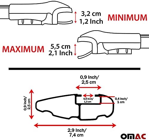 OMAC tetőcsomagtartó Kereszt Rúd a Mercedes Metris W447 -tól 2023, csomagtartó tetőcsomagtartó Kereszt Rács Fekete
